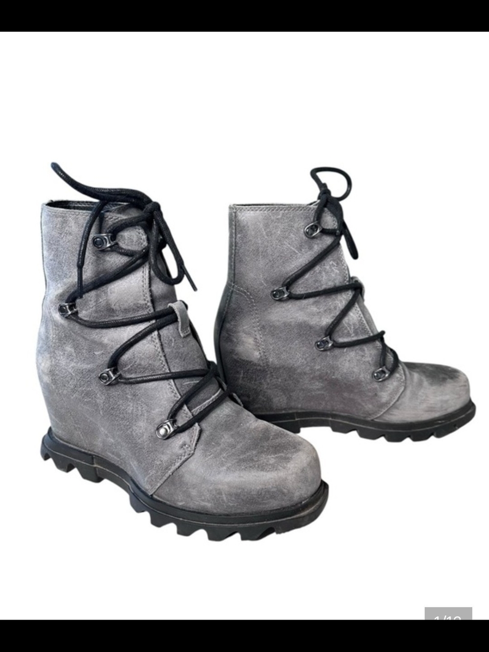 Sorel Joan Of Arctic III Women’s Gray Waterproof Wedge Lace-Up Ankle Boots